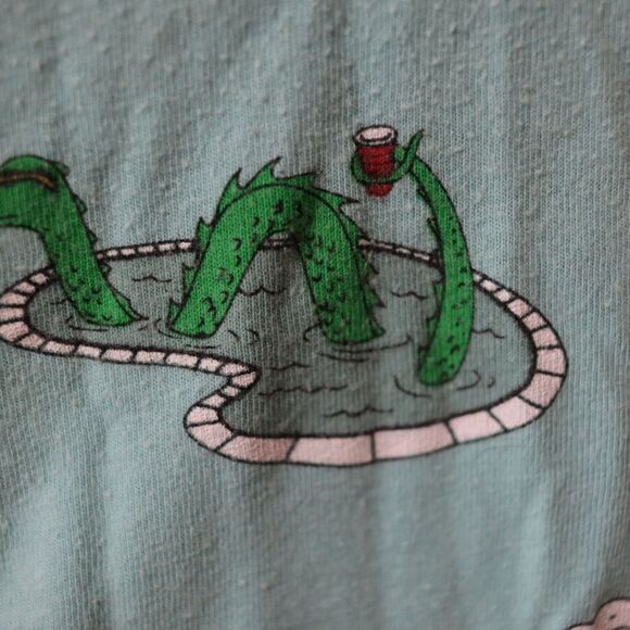 Fifth Sun Blue Green Tank Top Weird Unique Print Small - Picture 9 of 12